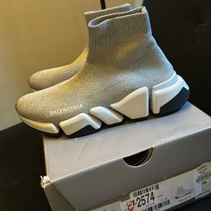 Balenciaga Silver white sneakers for sale